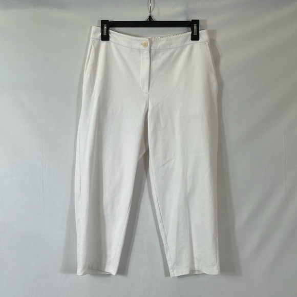 Eileen Fisher Pants - Eileen Fisher Pants XS White Cropped Stretch Pants Elastic Back EUC